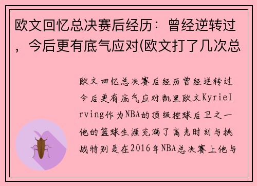 欧文回忆总决赛后经历：曾经逆转过，今后更有底气应对(欧文打了几次总决赛)